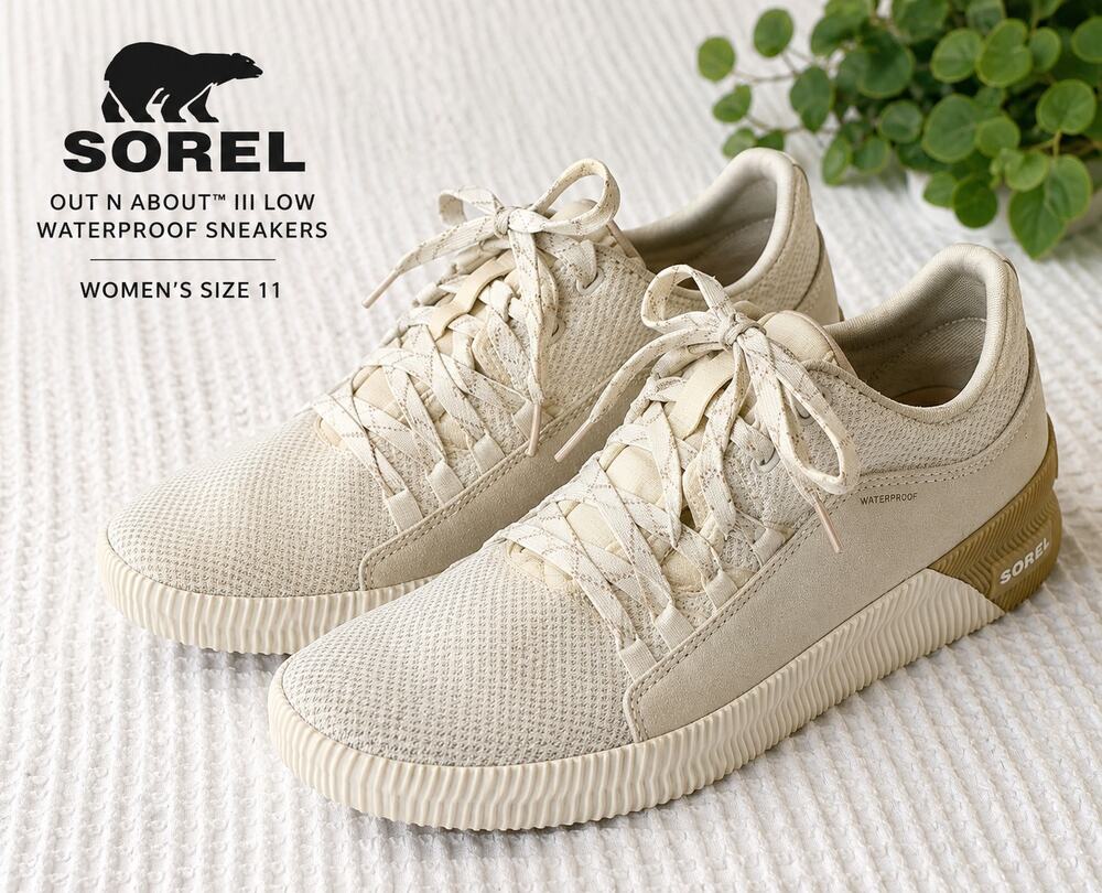 Sorel Out N About™ III Low Waterproof Sneakers Women's Size 11 Cream Beige